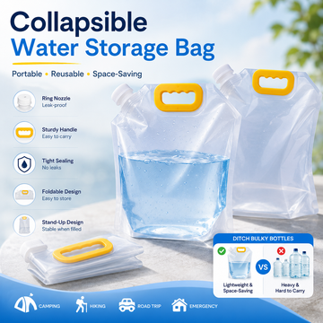 Collapsible Portable Water Storage Bag – Reusable Container with Handle & Spout